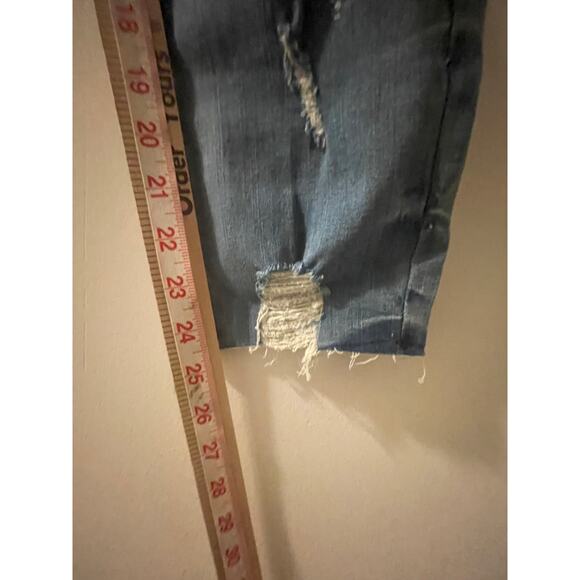 Women's SO jeans size 7 juniors distress high rise curvy crop raw hem - Picture 7 of 16